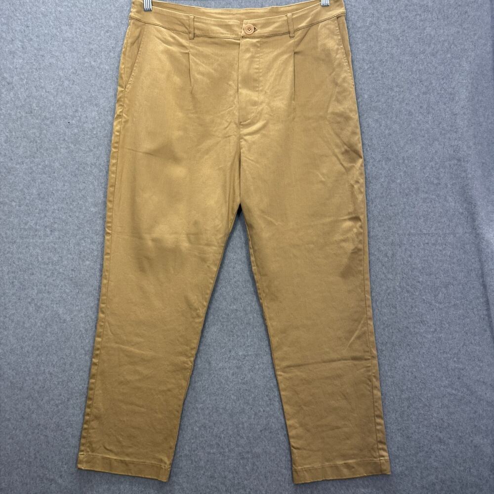For Days Women's XL Organic Cotton Stretch Chino Pants Tan Khaki Minimalist